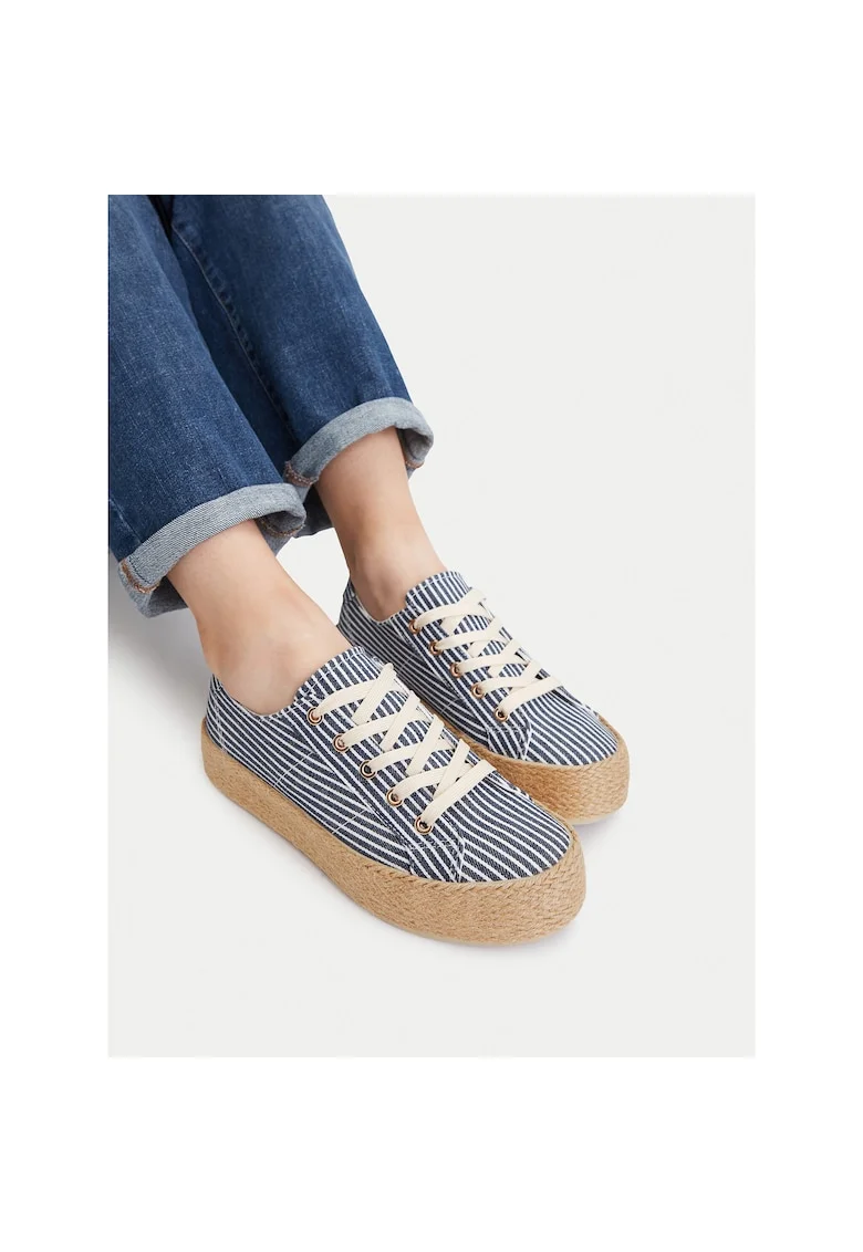 Espadrile dama,  dungi, albastru,