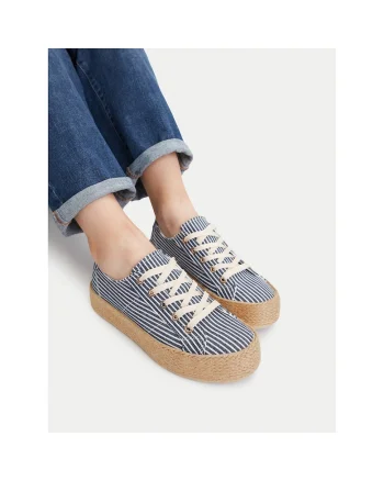 Espadrile dama,  dungi, albastru,