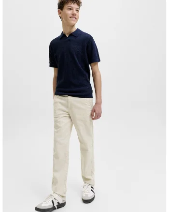 Pantaloni lungi din amestec de in si bumbac, Maro nisip
