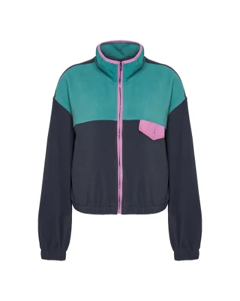Hanorac sport dama,  gri-verde, poliester, fermoar,
