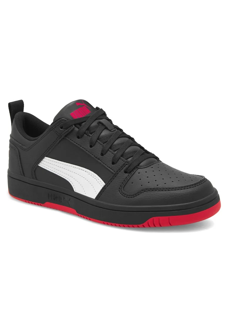 Pantofi sport copii,  negru, material sintetic, talpa plata