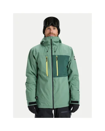 Geaca de snowboard barbati,  verde, poliester, fermoar,