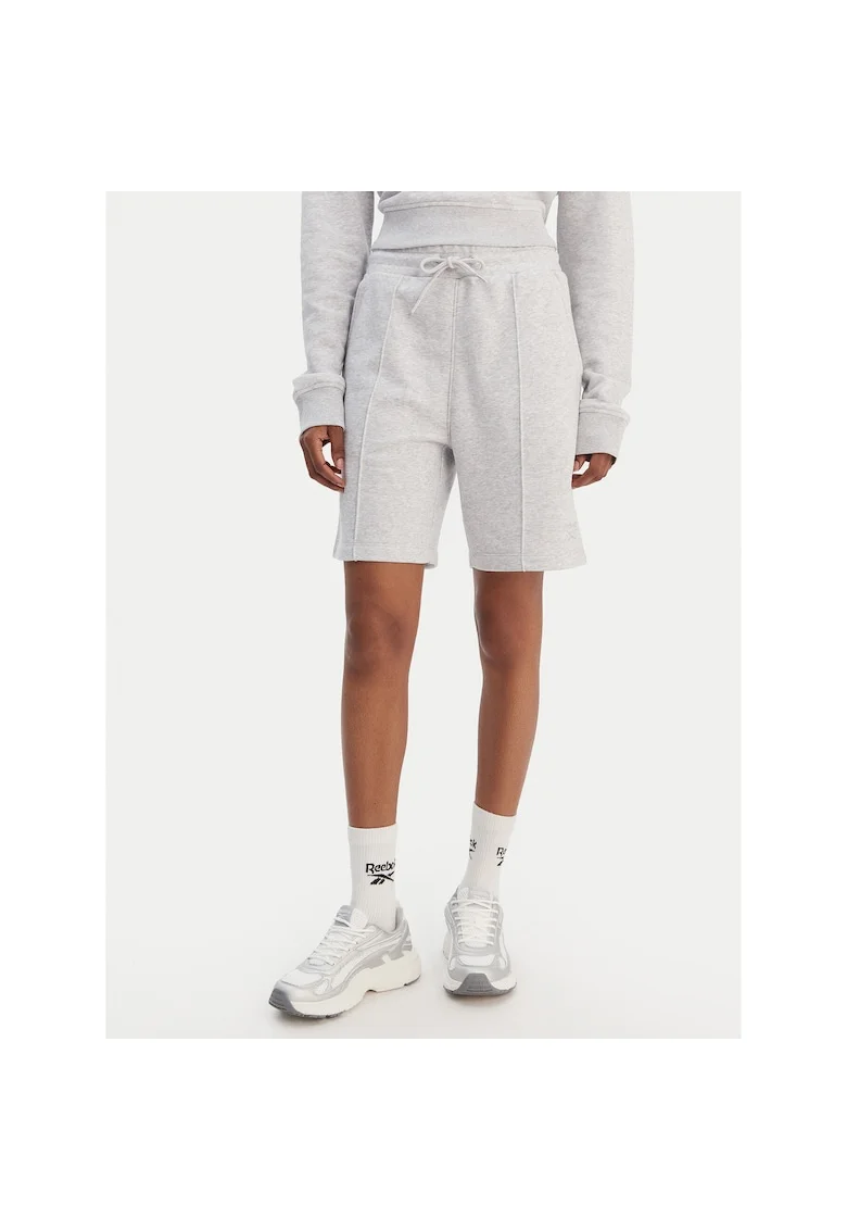 Pantaloni scurti sport dama,  gri, bumbac 60%, poliester 40%