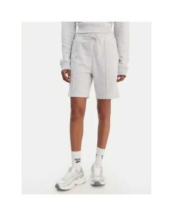 Pantaloni scurti sport dama,  gri, bumbac 60%, poliester 40%