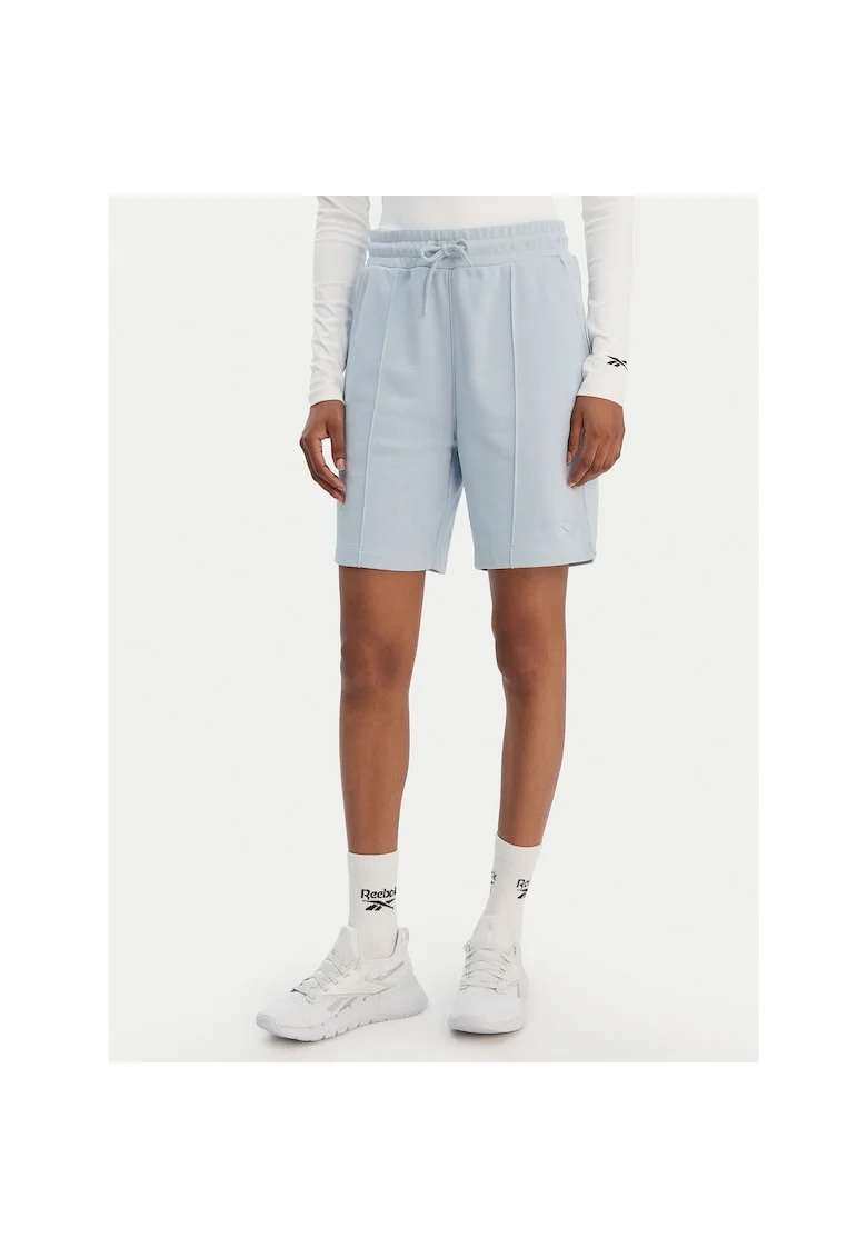 Pantaloni scurti sport dama,  bumbac si poliester, albastru deschis