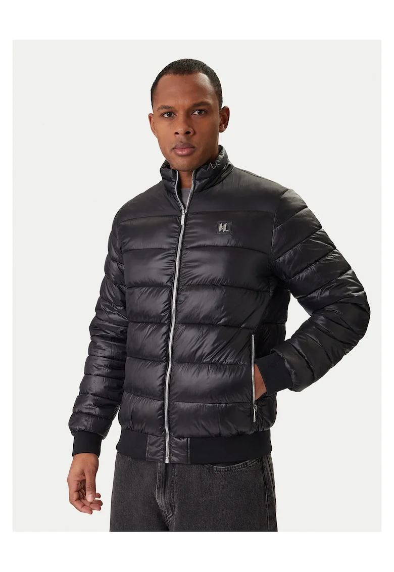 Geaca de iarna barbati,  slim fit, negru, poliamida,