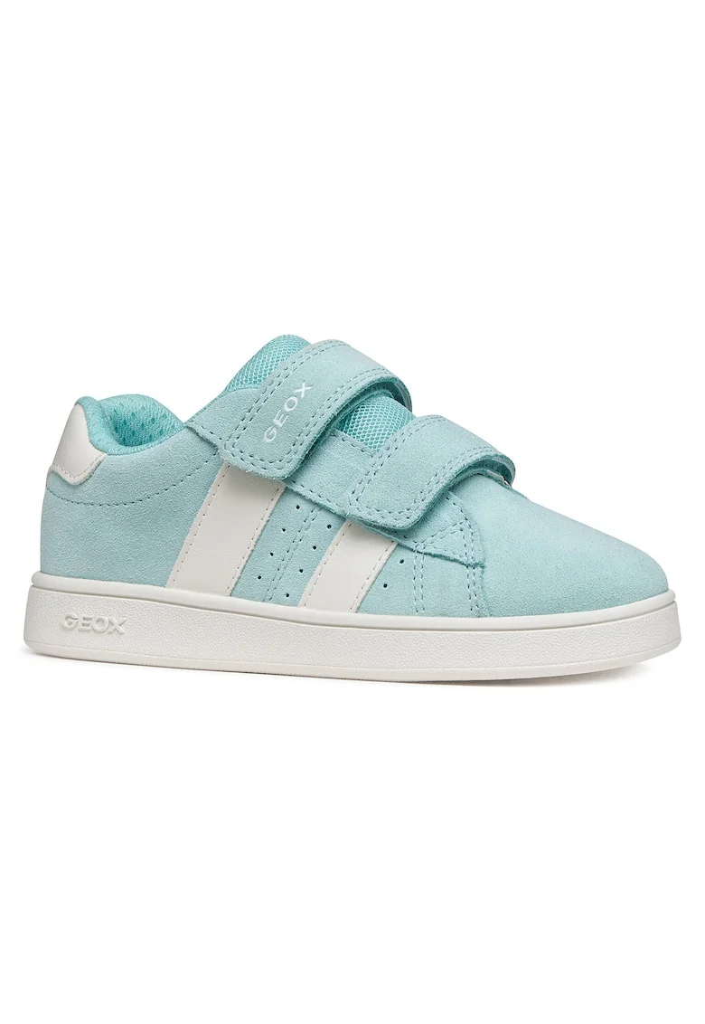 Pantofi sport copii,  unisex, piele naturala, albastru, sistem inchidere Velcro