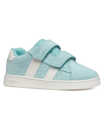 Pantofi sport copii,  unisex, piele naturala, albastru, sistem inchidere Velcro
