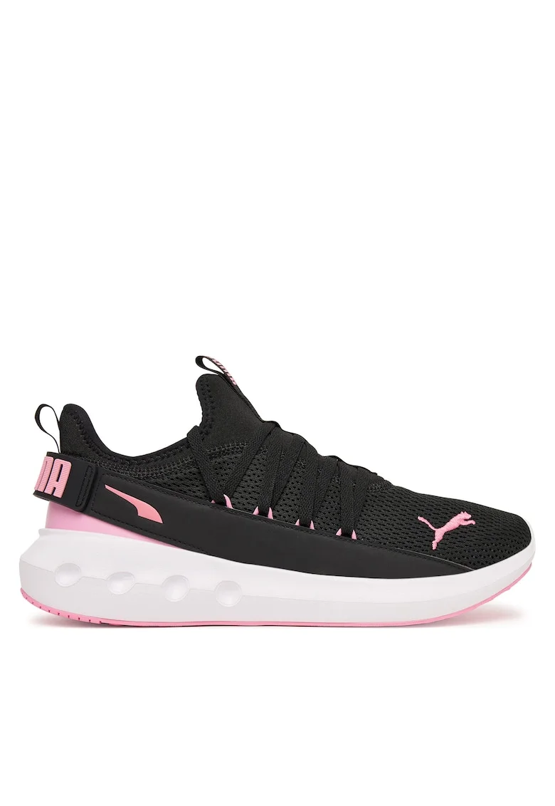 Pantofi sport dama,  material textil, negru/roz