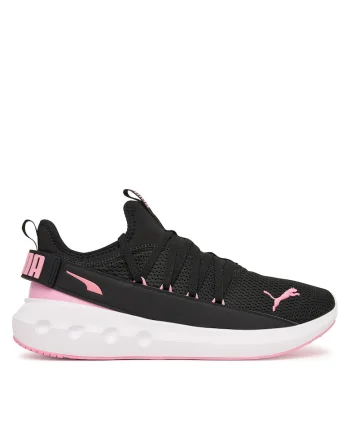 Pantofi sport dama,  material textil, negru/roz