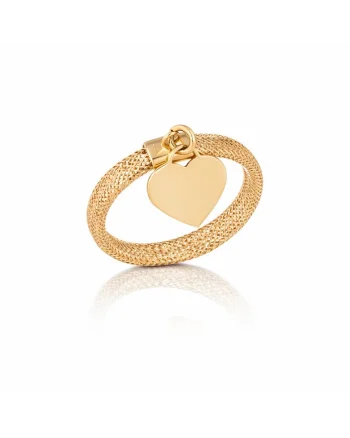 Inel Elastic din Aur Galben de 14K cu Inima