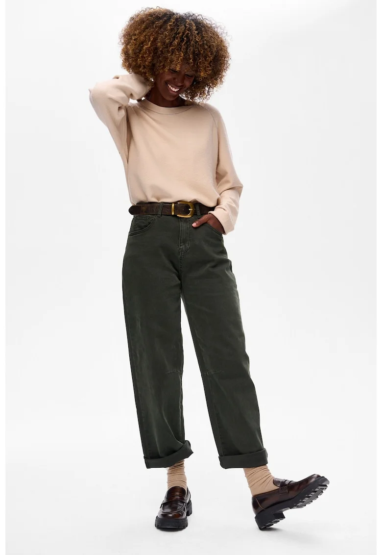Blugi relaxed fit cu talie inalta