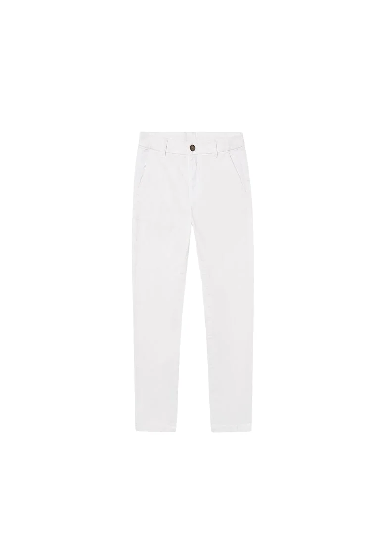 Pantaloni  slim fit, bej, bumbac, Ecru