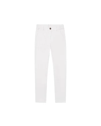 Pantaloni  slim fit, bej, bumbac, Ecru