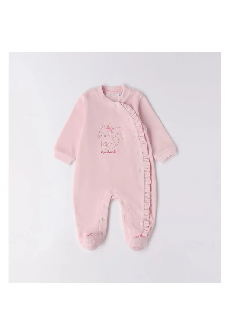 Salopeta  din Chenille cu Volanase si Broderie