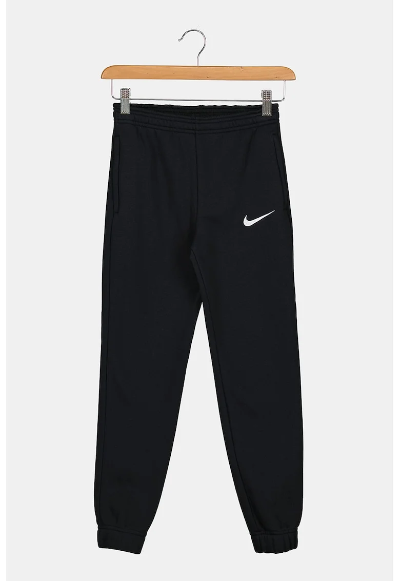 Pantaloni cu buzunare si logo, pentru fotbal, Negru,