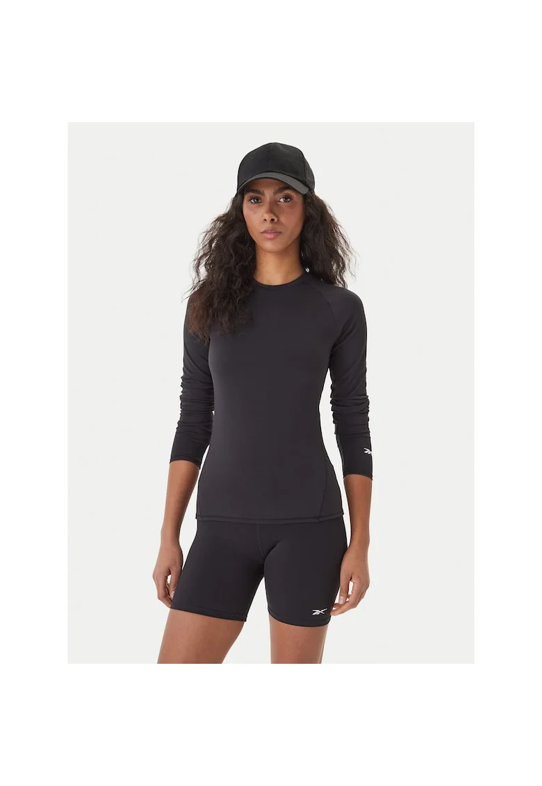 Bluza sport dama,  slim fit, negru, poliester, Negru