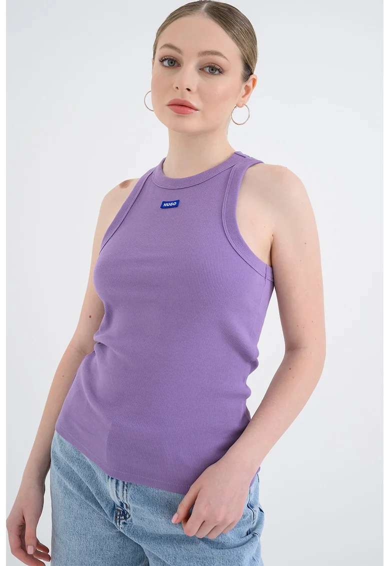 Top racerback slim fit Easy, Violet deschis