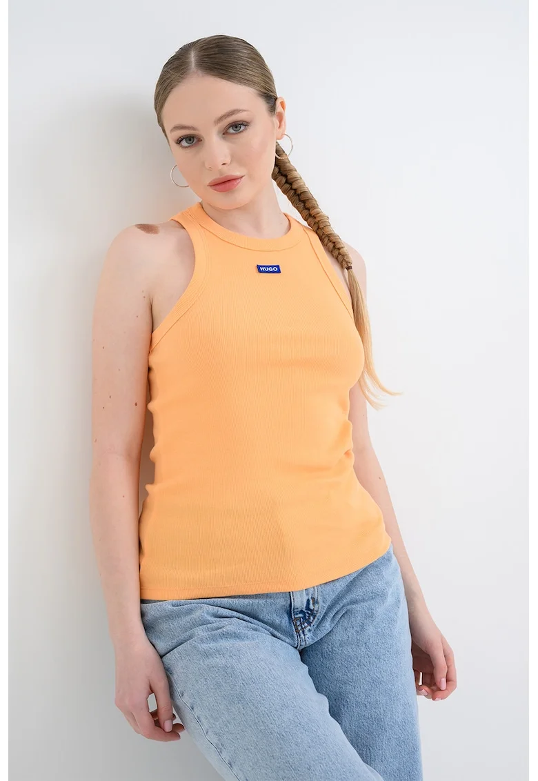 Top racerback slim fit Easy, Portocaliu mandarina
