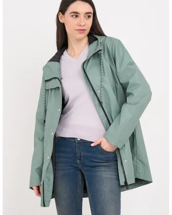 Jacheta lejera cu gluga cu snur de ajustare, Verde deschis