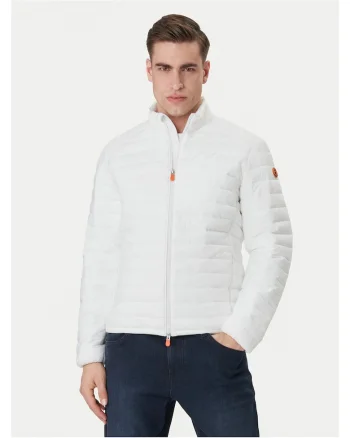 Geaca de tranzitie barbati,  alb, nylon, cu fermoar