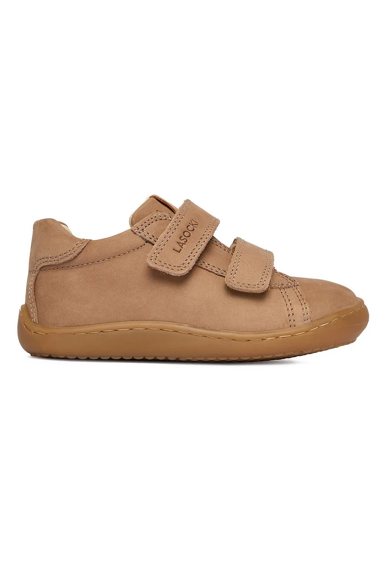 Pantofi sport copii,  piele naturala, velcro, maro