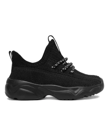 Pantofi sport copii,  material textil, negru