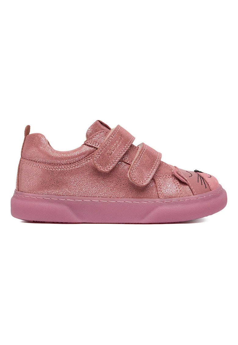 Pantofi sport copii,  piele naturala, roz, sistem inchidere Velcro