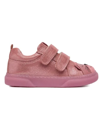 Pantofi sport copii,  piele naturala, roz, sistem inchidere Velcro