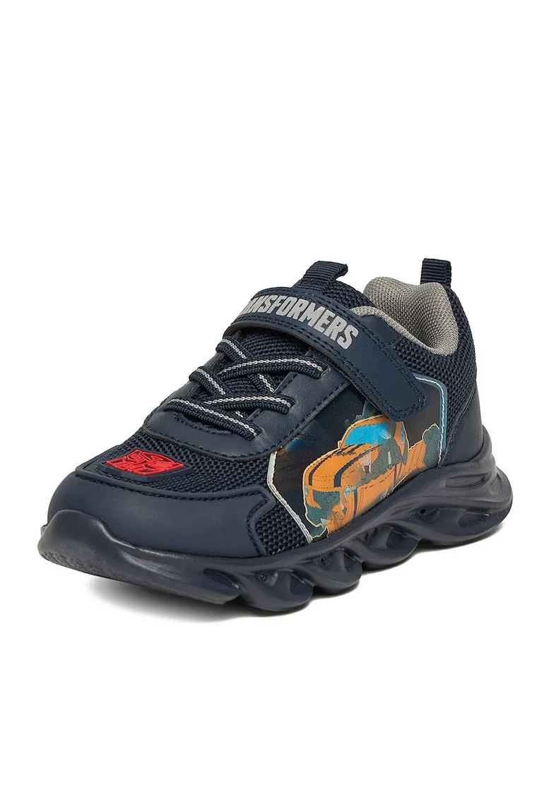 Pantofi sport copii,  textil, multicolor, LED-uri intermitente, inchidere Velcro
