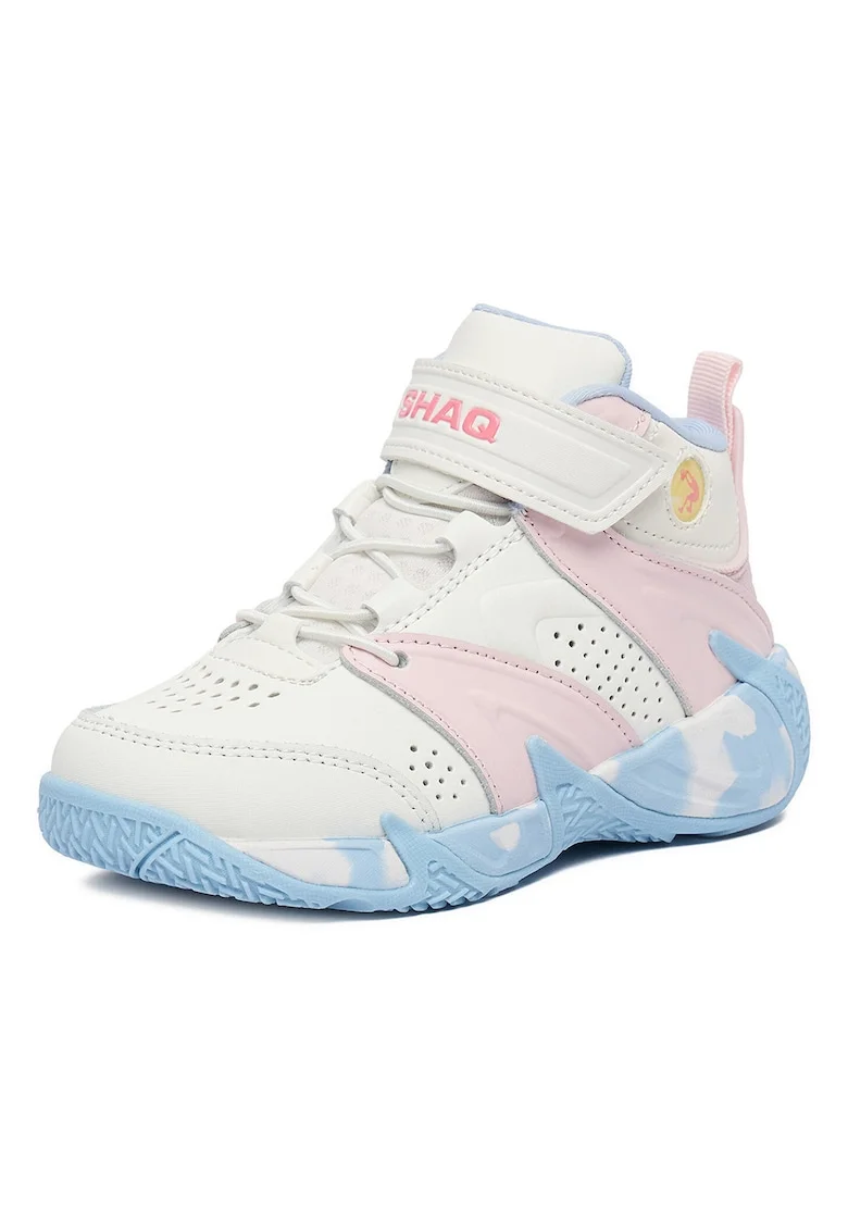 Pantofi sport copii,  piele naturala, alb, sireturi elastice
