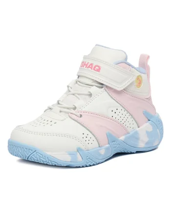 Pantofi sport copii,  piele naturala, alb, sireturi elastice