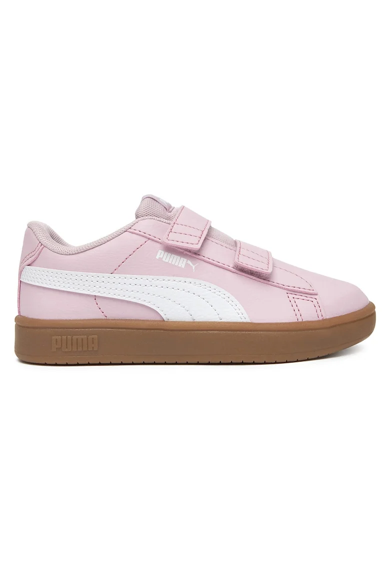 Pantofi sport copii,  velcro, alb/roz, material sintetic