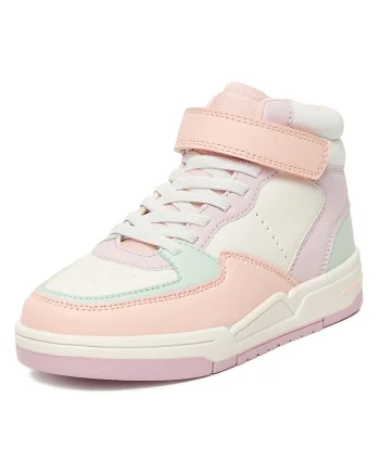 Pantofi sport copii,  alergare, velcro, alb, piele ecologica