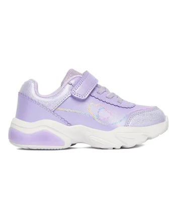Pantofi sport copii,  sintetic, violet, velcro, cu diode luminoase