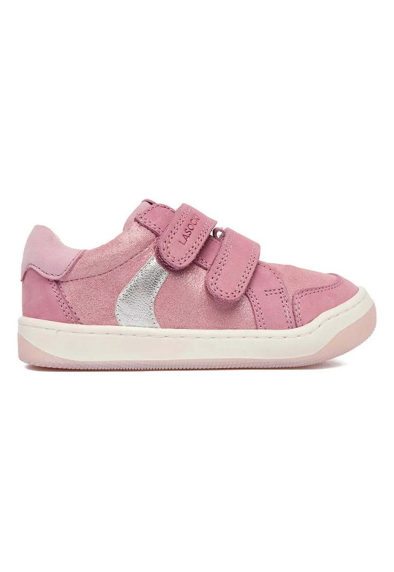 Pantofi sport fete,  piele naturala, roz, inchidere velcro