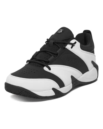 Pantofi sport copii,  baschet, piele naturala, negru