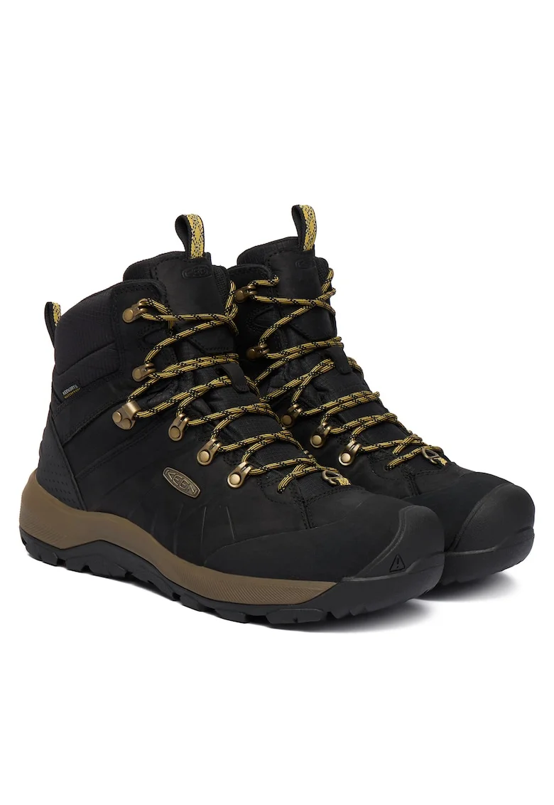 Bocanci trekking barbati,  piele naturala, negru, durabili, confortabili