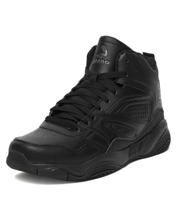 Pantofi sport barbati,  negru, material sintetic, design ajustat