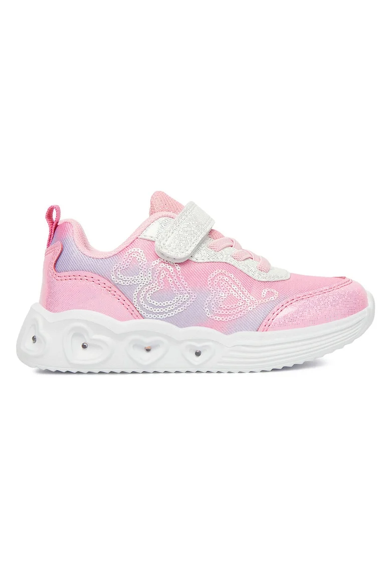 Pantofi sport copii,  material textil, multicolor, cu LED-uri, inchidere velcro