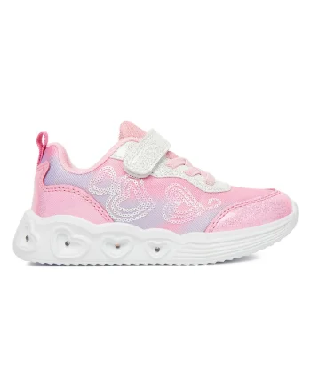 Pantofi sport copii,  material textil, multicolor, cu LED-uri, inchidere velcro