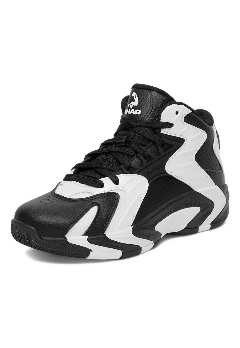Pantofi sport baieti,  piele naturala, negru/alb, design sportiv, talpa groasa