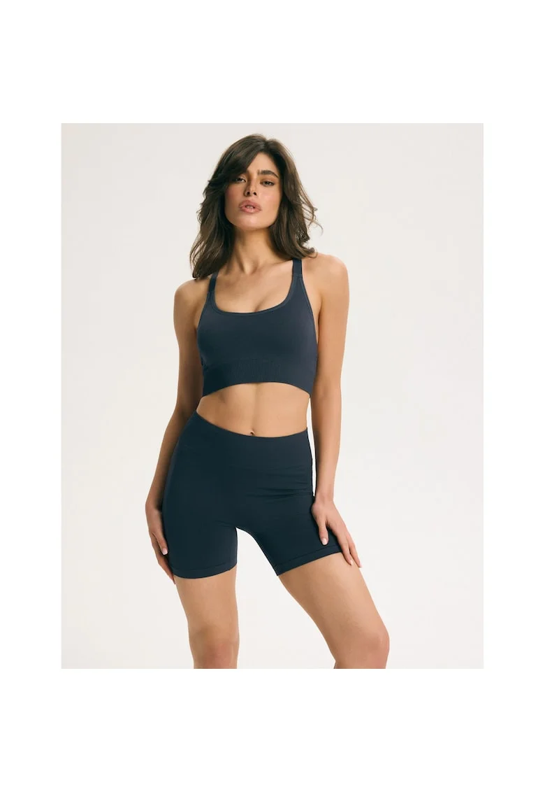 Colanti scurti dama Pilates Core, Albastru