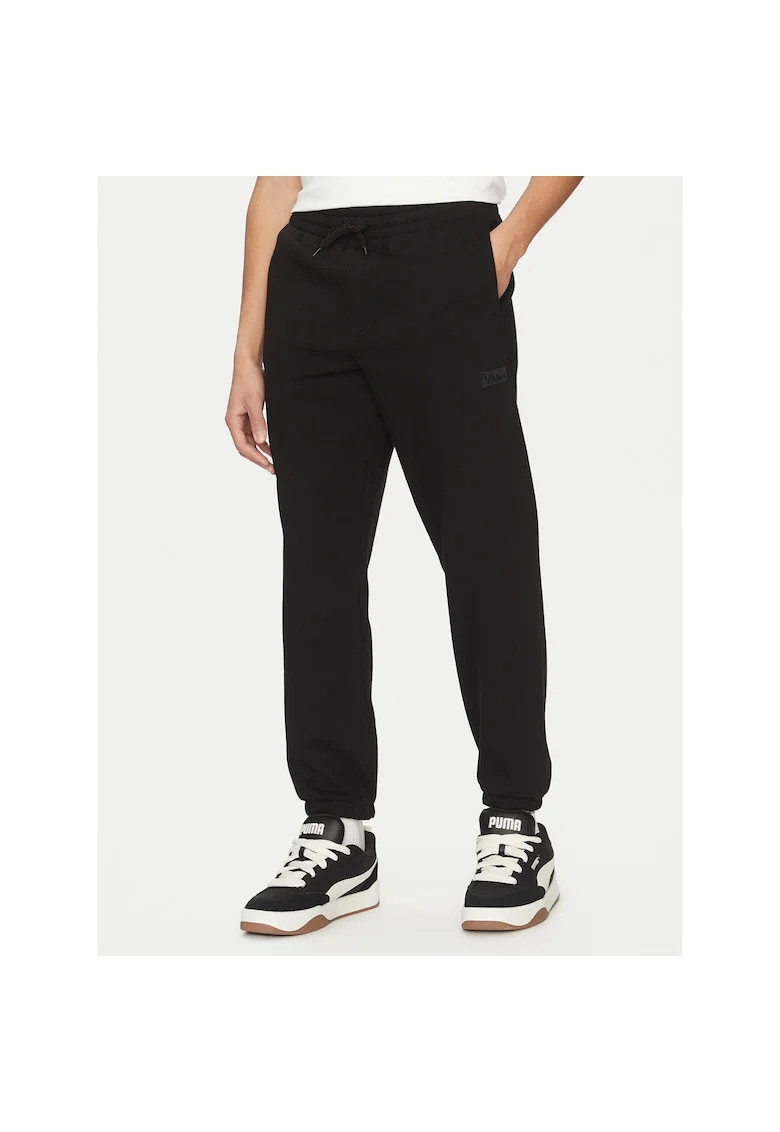 Pantaloni sport barbati,  lifestyle, negru, bumbac/poliester,