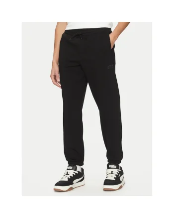 Pantaloni sport barbati,  lifestyle, negru, bumbac/poliester,