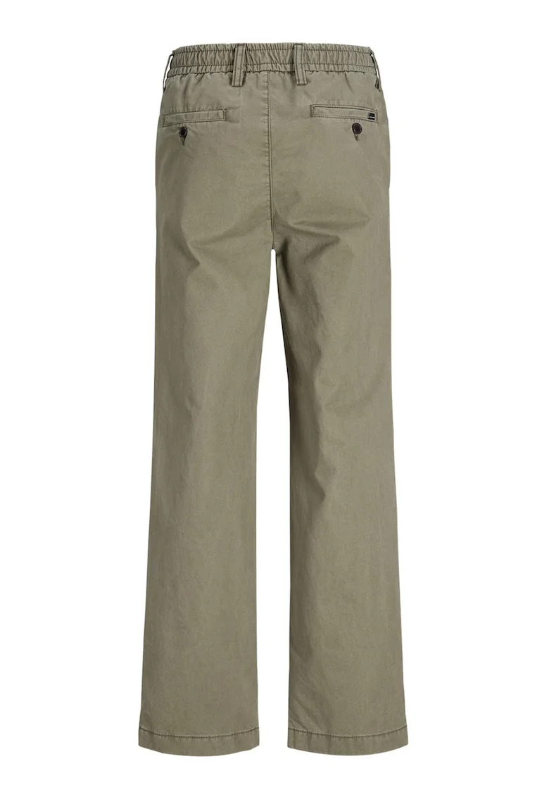 Pantaloni uni cu banda elastica in talie, Verde feriga
