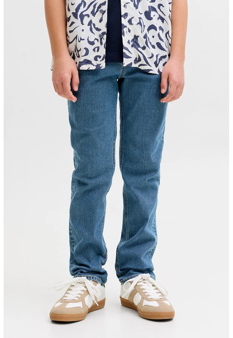 Blugi regular fit cu model uni, Albastru