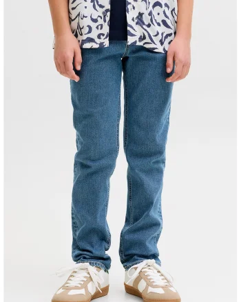 Blugi regular fit cu model uni, Albastru