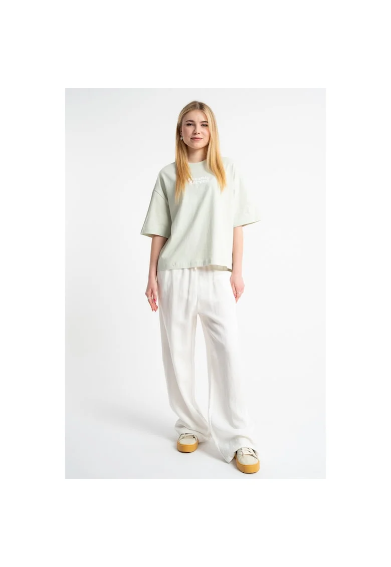 Pantaloni cu croiala ampla din amestec de liocel