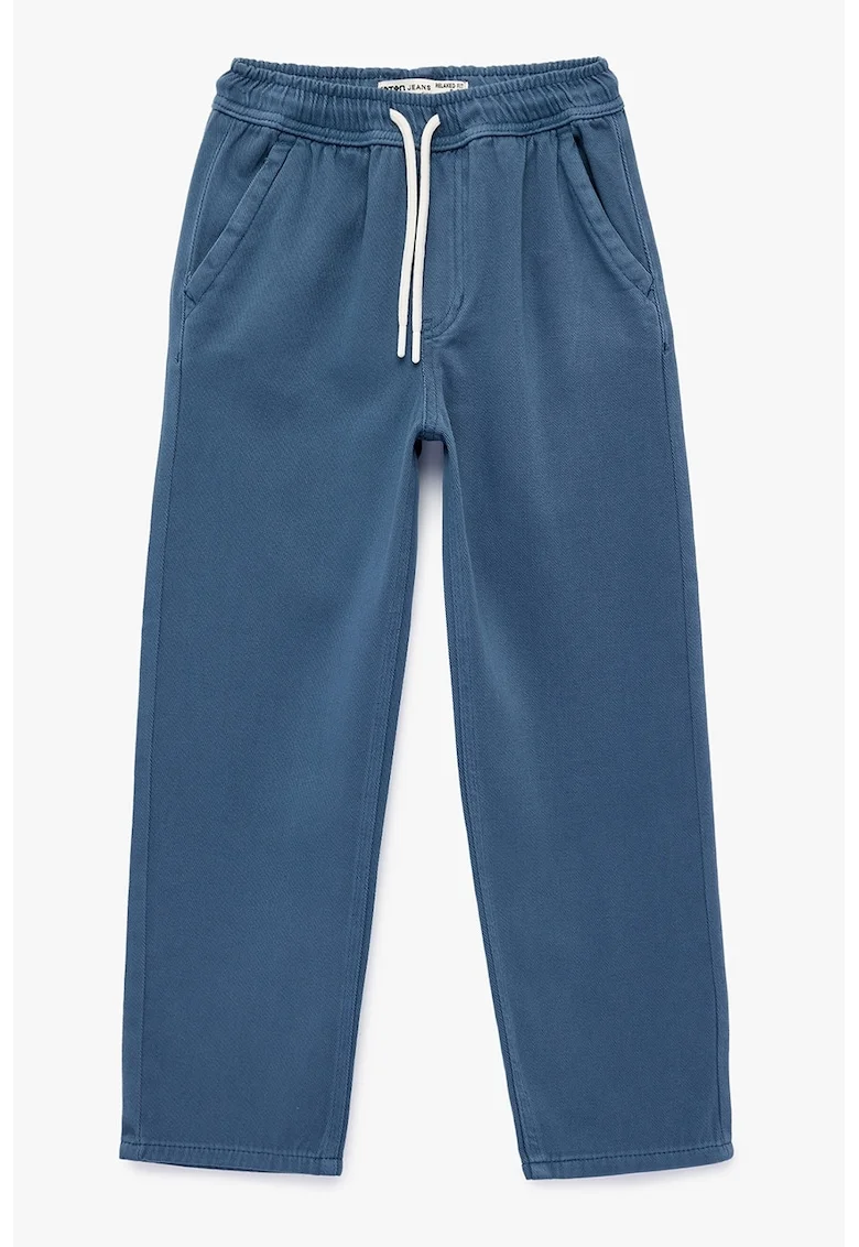 Pantaloni relaxed fit de trening cu snur, Albastru